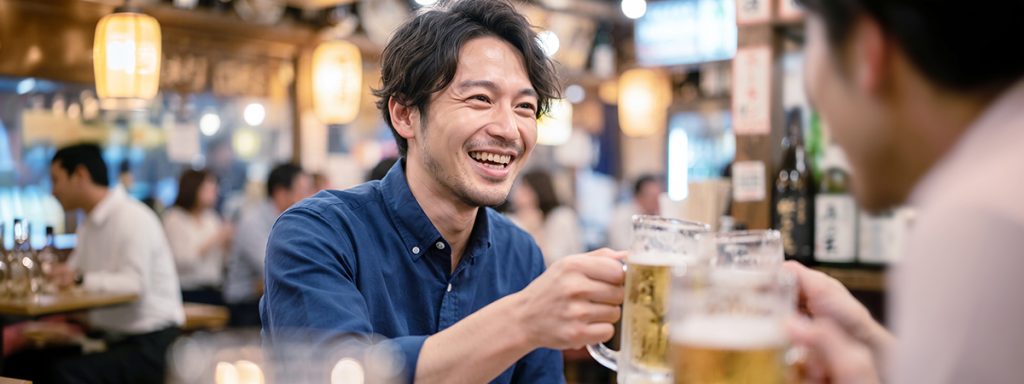 友人と飲みにいったら、自分だけ髪の毛が薄く感じる
