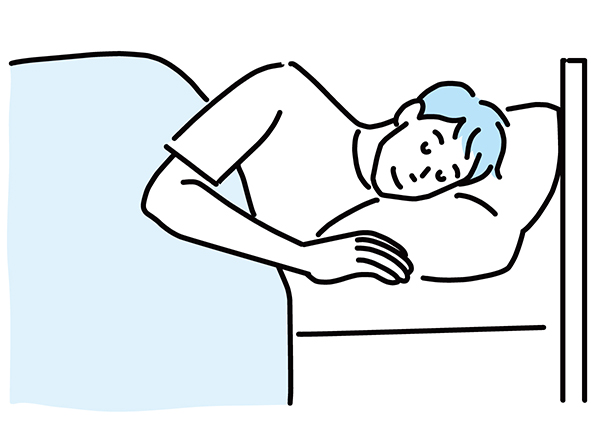 ぐっすり眠る若い男性