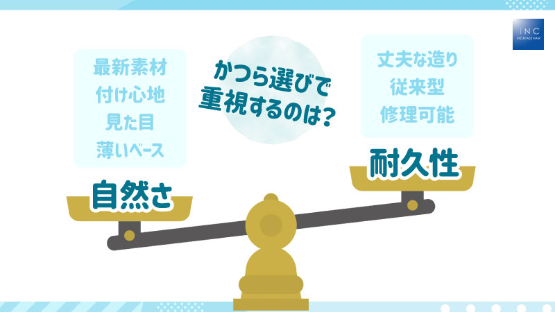 かつら選びで重視するのは？