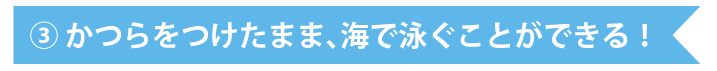 かつらをつけたまま、海で泳ぐことができる！